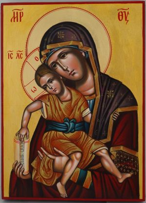 theotokos axion estin icon dostoino est hand painted