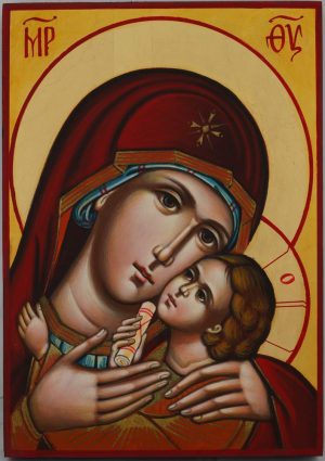 virgin mary tenderness icon hand painted orthodox