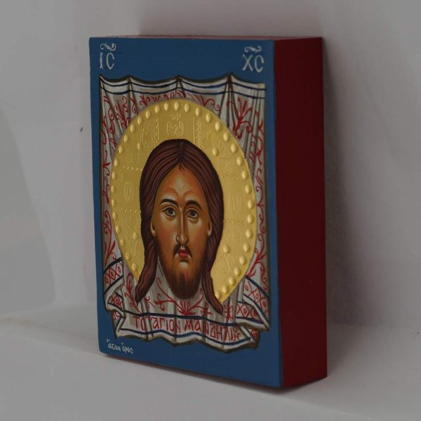 christ holy face icon miniature greek orthodox