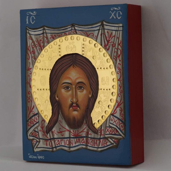 christ holy face icon miniature greek orthodox