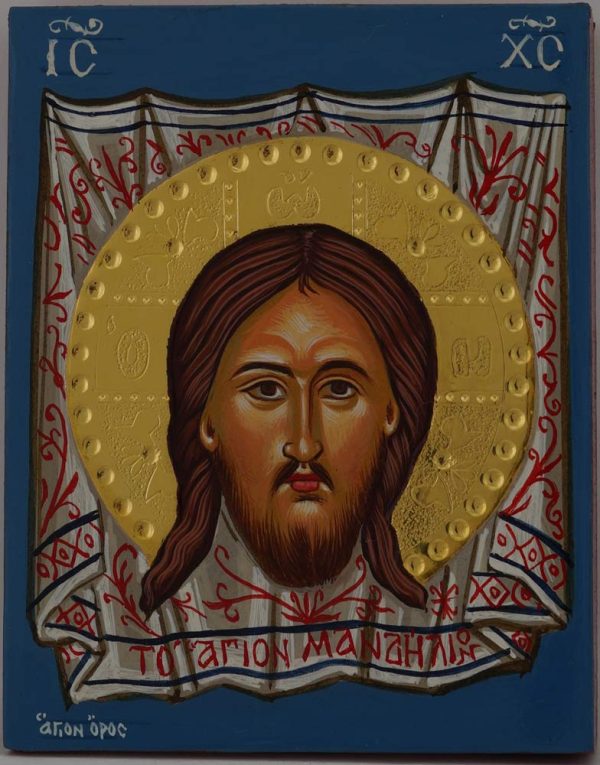 christ holy face icon miniature greek orthodox