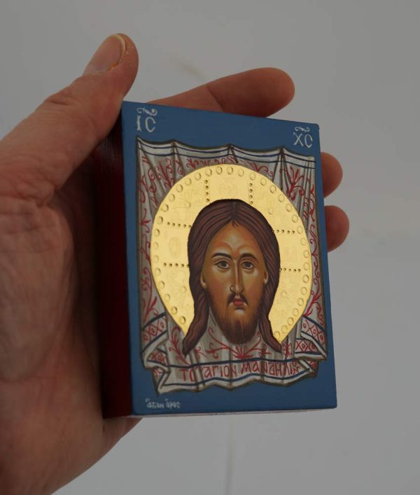 christ holy face icon miniature greek orthodox