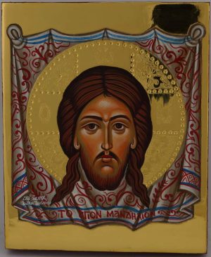 jesus christ holy face icon hand painted