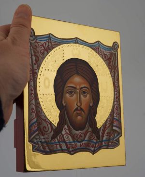 jesus christ holy face icon hand painted