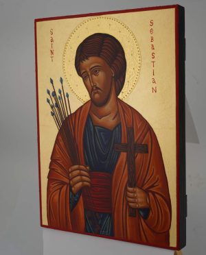 st sebastian icon hand painted orthodox