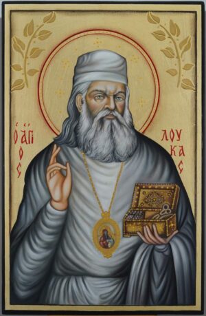 saint luke the surgeon icon hand painted orthodox