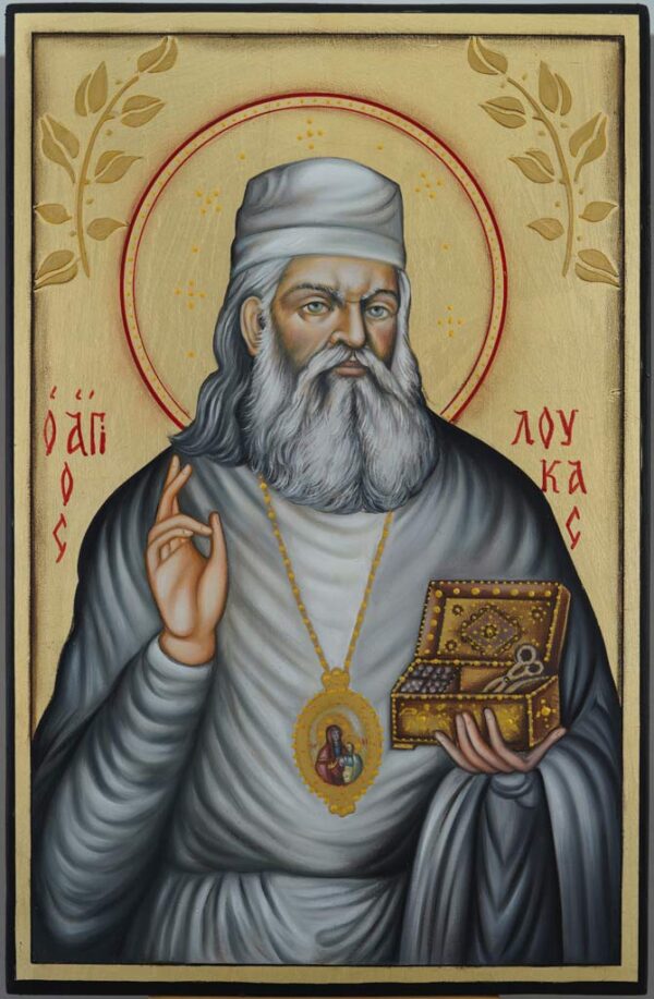 saint luke the surgeon icon hand painted orthodox