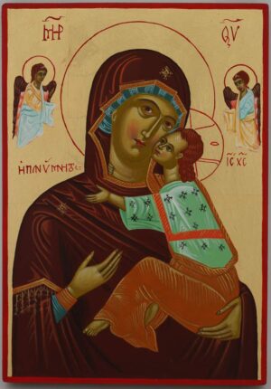 theotokos panumnitos icon (th century, nessebar) hand painted orthodox