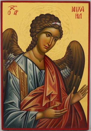 archangel michael icon hand painted byzantine