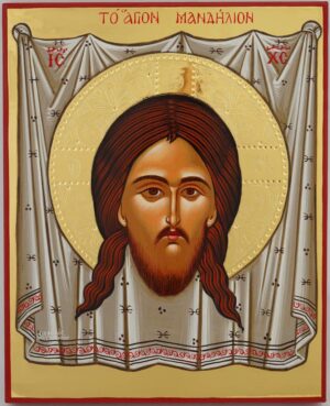 christ holy face icon ubrus hand painted