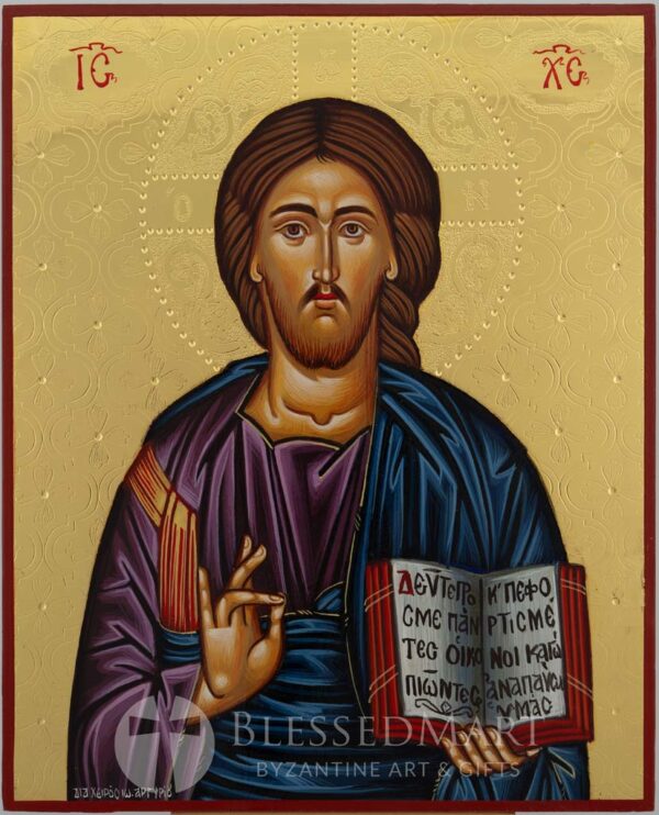 christ pantocrator icon hand painted orthodox