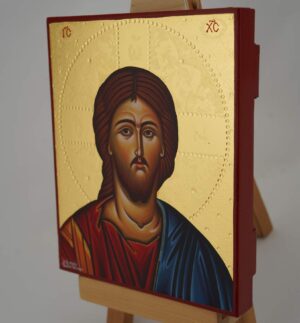 christ pantocrator icon polished gold leaves icon greek orthodox