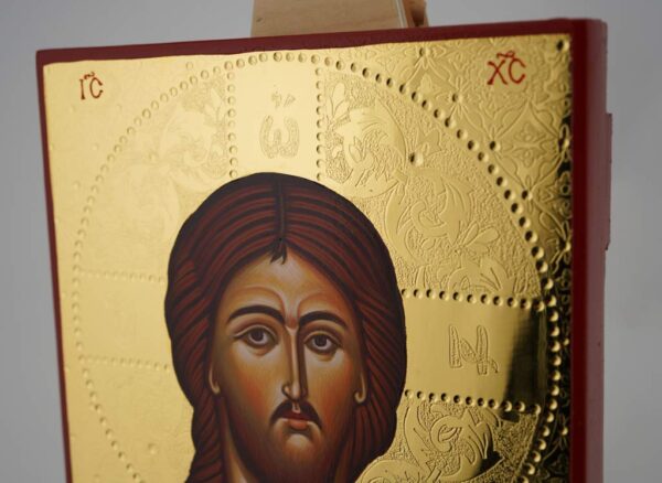 christ pantocrator icon polished gold leaves icon greek orthodox