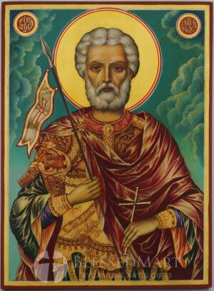 martyr menas of egypt icon hand painted orthodox