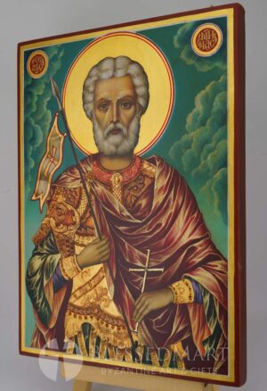 martyr menas of egypt icon hand painted orthodox