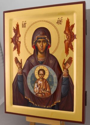 our lady of the sign icon (znamenie) hand painted orthodox