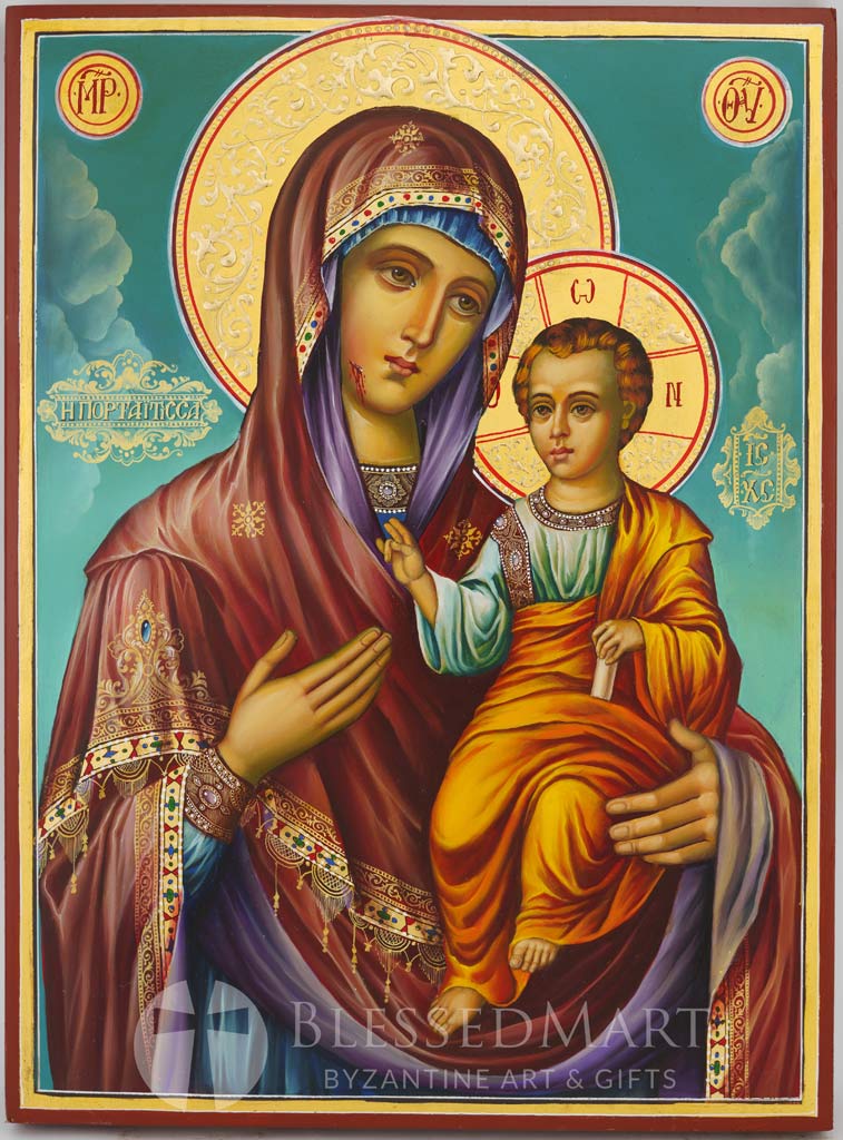 panagia portaitissa icon hand painted orthodox