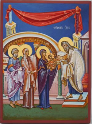 presentation of christ icon hand painted orthodox