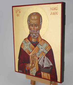 st nicholas with boat icon hand painted orthodox