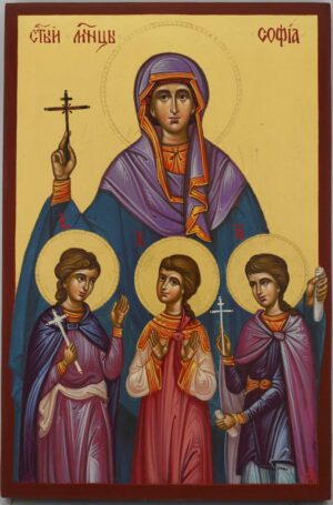 st sophia and her daughters icon hand painted orthodox
