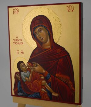 theotokos milk giver icon hand painted greek orthodox