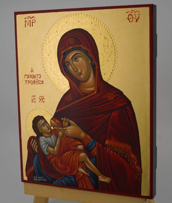 theotokos milk giver icon hand painted greek orthodox