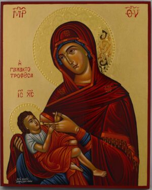 theotokos milk giver icon hand painted greek orthodox