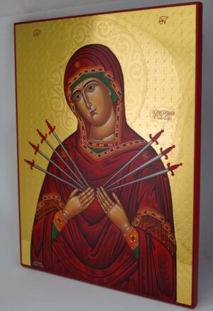 theotokos softener of evil hearts icon large orthodox gold leaf