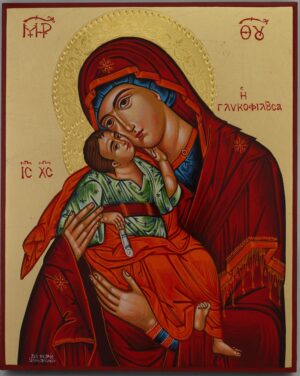 theotokos tenderness icon hand painted greek orthodox