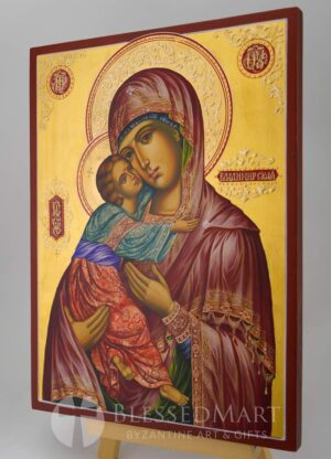 vladimirskaya mother of god (eleusa) icon hand painted byzantine