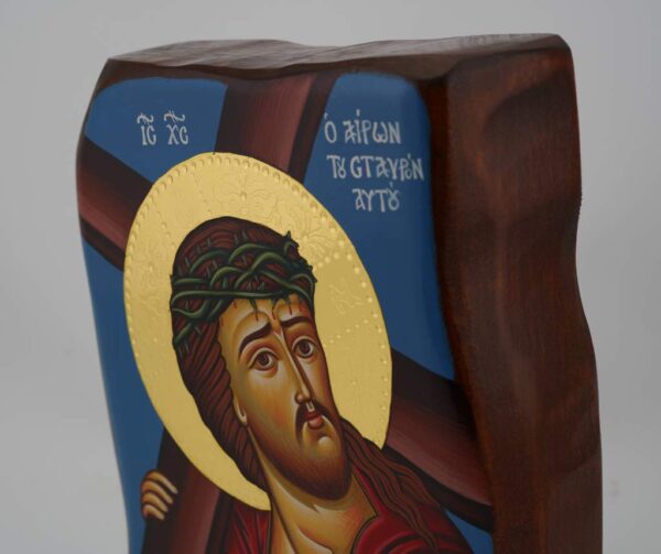 christ carrying the cross icon hand painted orthodox