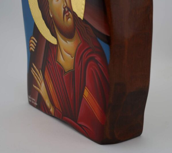 christ carrying the cross icon hand painted orthodox
