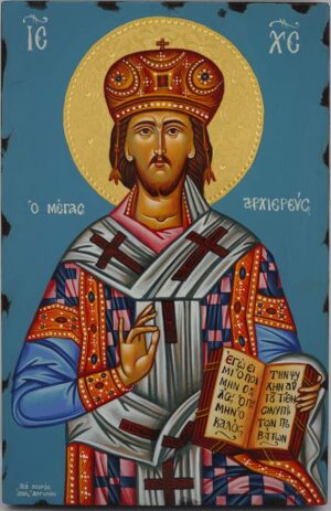 christ the great high priest icon hand painted greek orthodox