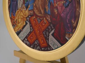resurrection round icon (anastasis) hand painted greek orthodox