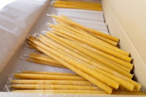 pure handmade beeswax candle detail