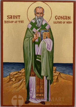 saint conan icon bishop of the island of man