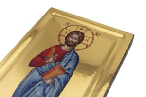 christ blessing icon polished gold