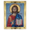 christ pantocrator icon blue background
