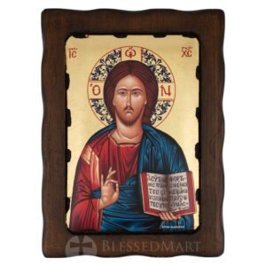 christ pantocrator icon decorated halo