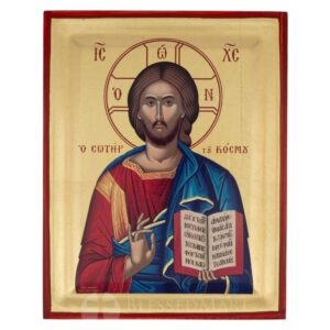 christ pantocrator icon gold background