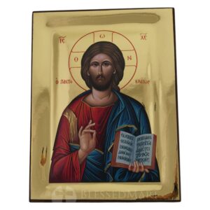 christ the teacher icon polished gold