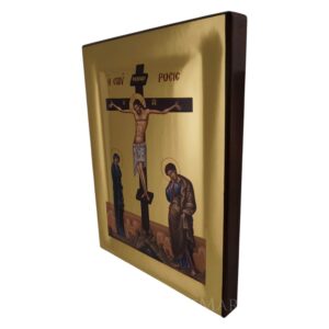 crucifixion of christ icon polished gold