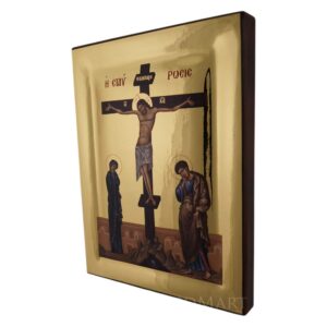 crucifixion of christ icon polished gold