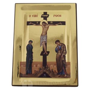 crucifixion of christ icon polished gold