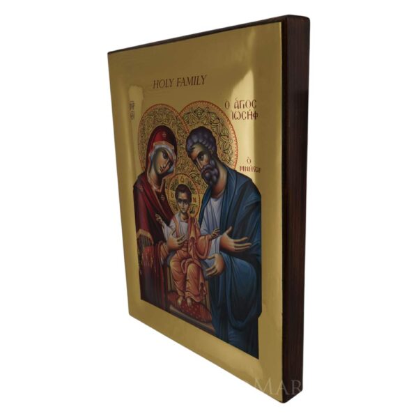 holy family icon polished gold