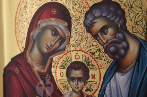 holy family icon polished gold