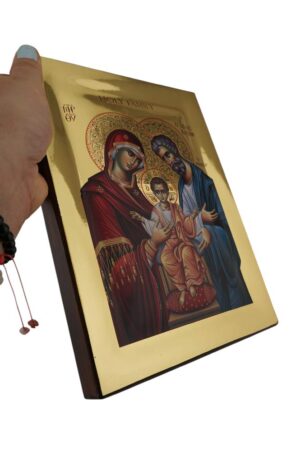 holy family icon polished gold