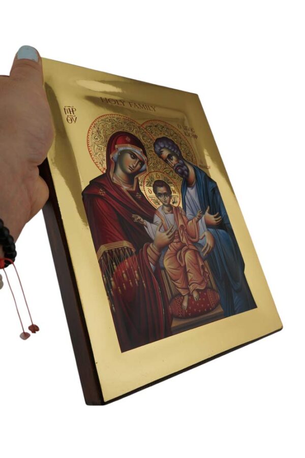 holy family icon polished gold