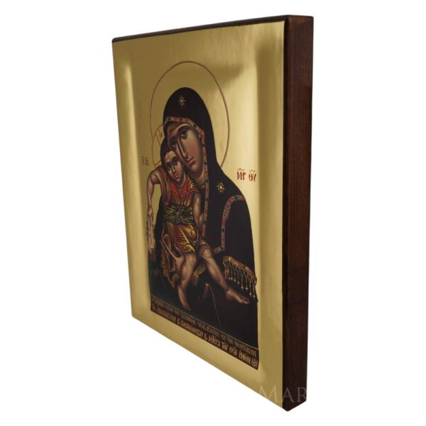panagia axion estin icon polished gold