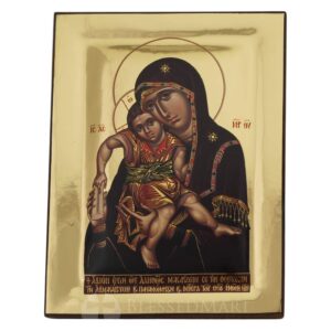 panagia axion estin icon polished gold